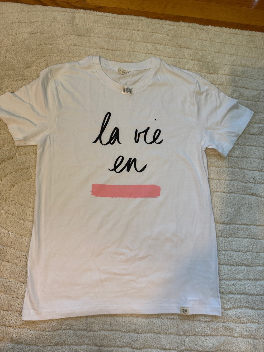 Women's 'la vie en' Graphic Short Sleeve Tee - White/Pink